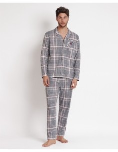 Pijama Abierto Manga Larga Boston para Hombre | MrDandy