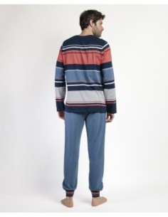 Pijama Manga Larga Rayas Burnt para Hombre | MrDandy 2