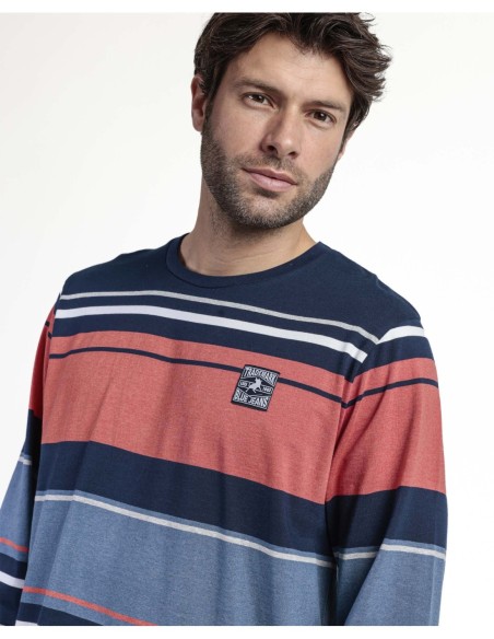 Pijama Manga Larga Rayas Burnt para Hombre | MrDandy