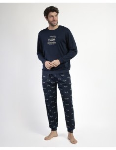 Pijama Manga Larga Old School para Hombre | MrDandy