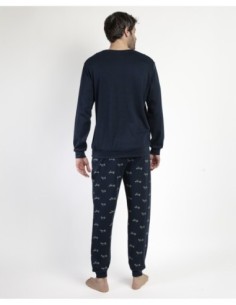 Pijama Manga Larga Old School para Hombre | MrDandy 2