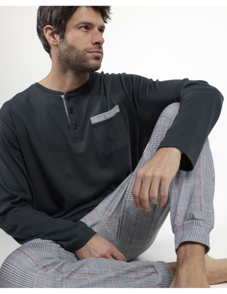 Pijama Manga Larga Tapeta Harris para Hombre | MrDandy