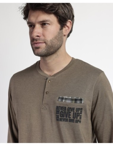 Pijama Manga Larga Tapeta Never Give Up para | MrDandy