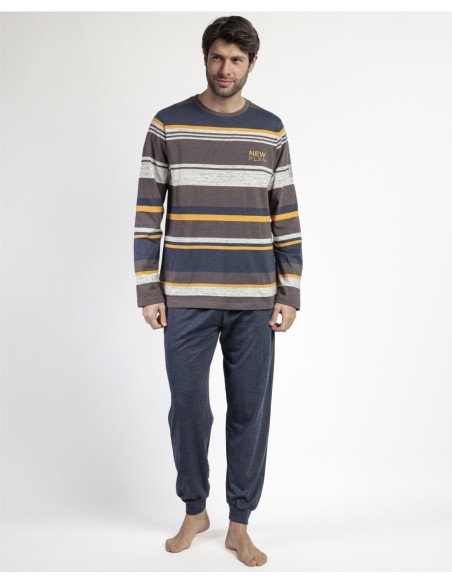 Pijama Manga Larga Amber para Hombre | MrDandy
