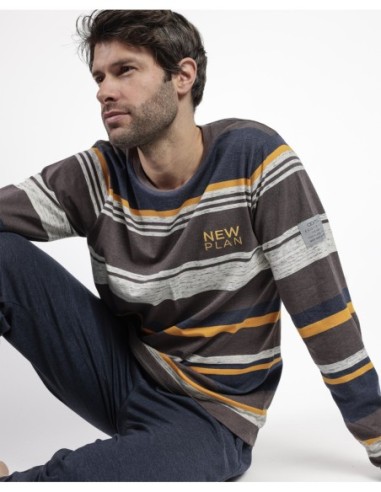 Pijama Manga Larga Amber para Hombre | MrDandy