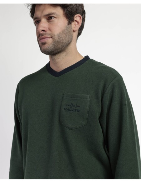 MAGNIFIC Pijama Manga Larga Pico Smeraldo | MrDandy