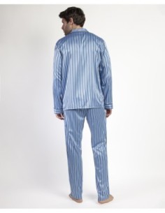 Pijama Manga Larga Abierto Satinado Adm | MrDandy 2