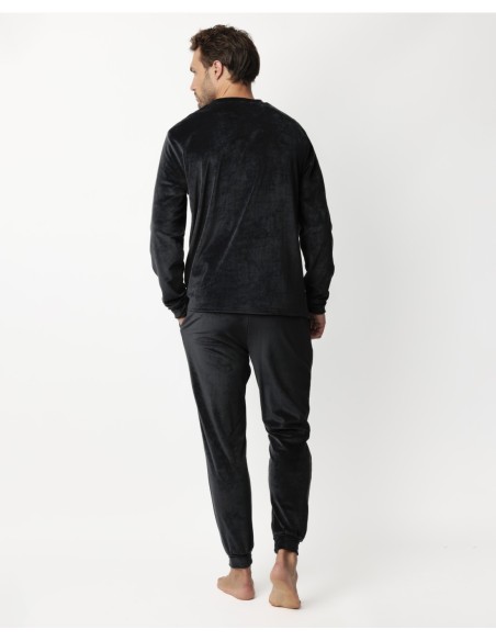 Pijama Manga Larga Terciopelo Velvet Stripe | MrDandy