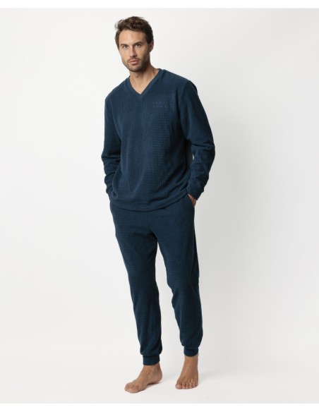 HOME Pijama Manga Larga Checks Texture para | MrDandy