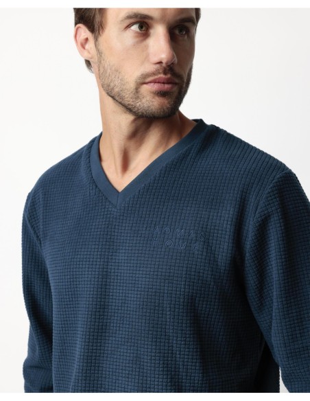 HOME Pijama Manga Larga Checks Texture para | MrDandy