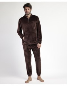 HOME Pijama Manga Larga Terciopelo Cuello | MrDandy